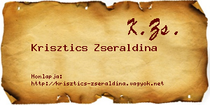 Krisztics Zseraldina névjegykártya
